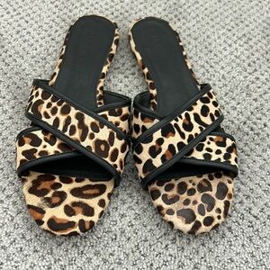 J crew calf hair slides